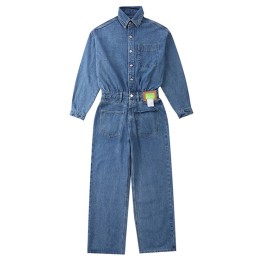 Retro Japanese overalls One-piece suit Loose high-waist men's and women's one-piece denim pants Spring and autumn dance Denim overalls jean coverall SKWK091 Retro Japanese overalls One-piece suit Loose high-waist men's and women's one-piece denim pants Spring and autumn dance Denim overalls jean coverall SKWK091